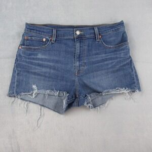 Levis 721 High Rise Cutoff Denim Shorts Medium Wash Blue 72878-0001 W32